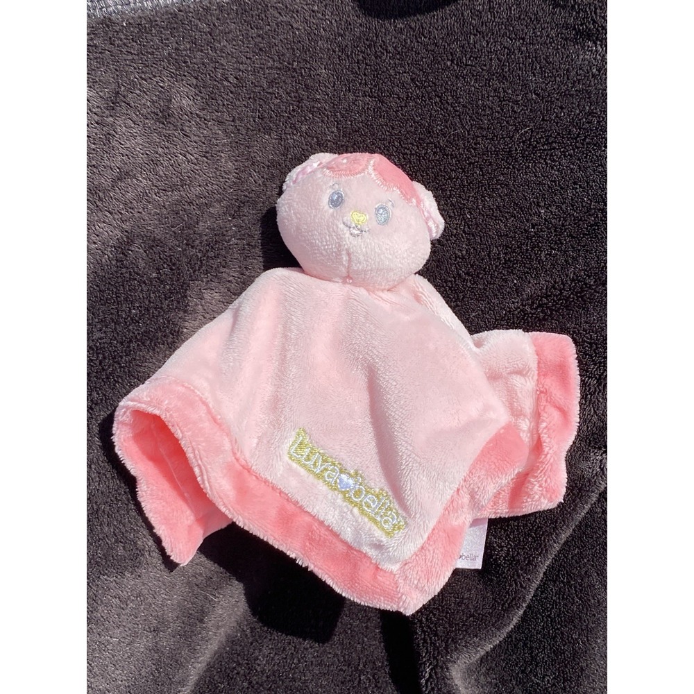 Small Pink Lovey Baby Security Blanket  8" x 8" Very Soft Luvabella Travel Size